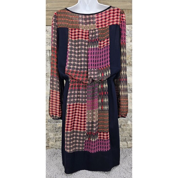 Anthropologie MAEVE Patchwork Dress Blouson Balloon Sleeve Boho Hippie Womens M - Picture 14 of 15